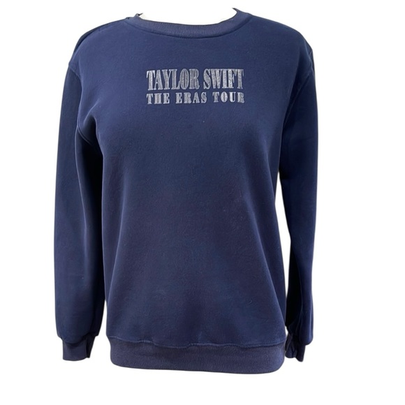 Taylor Swift The Eras Tour Navy Crew Neck Graphic Sweatshirt Size M